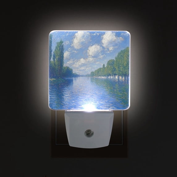 Yayeee LED Plug in Night Light for The Home with Auto Dusk to Dawn Light Sensors, 2 Pack, Blue Sky and River