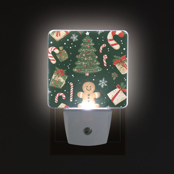 Yayeee LED Night Light for The Home Plug in With Light Sensors 2 Pack, Christmas Gift Pattern