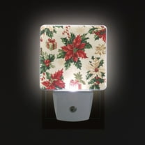 Yayeee LED Night Light for The Home Plug in With Light Sensors 2 Pack, Christmas Poinsettia