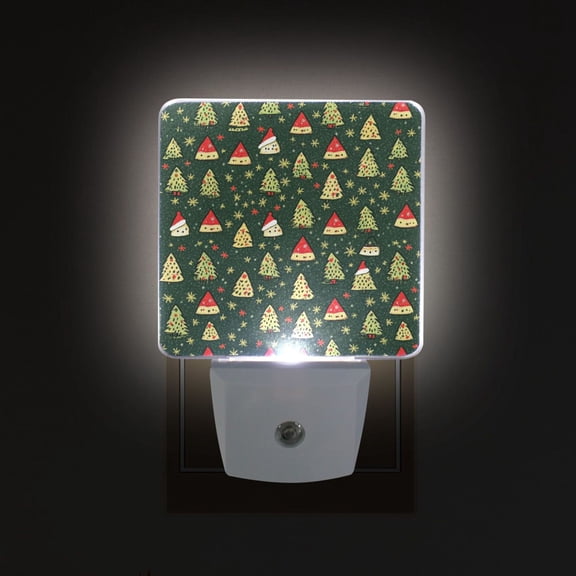 Yayeee LED Plug in Night Light for The Home with Auto Dusk to Dawn Light Sensors, 2 Pack, Christmas Tree