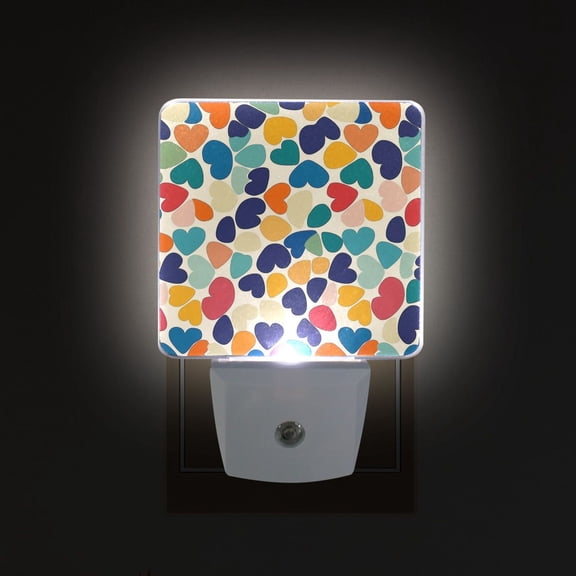 Yayeee LED Plug in Night Light for The Home with Auto Dusk to Dawn Light Sensors, 2 Pack, Colorful Clover Pattern
