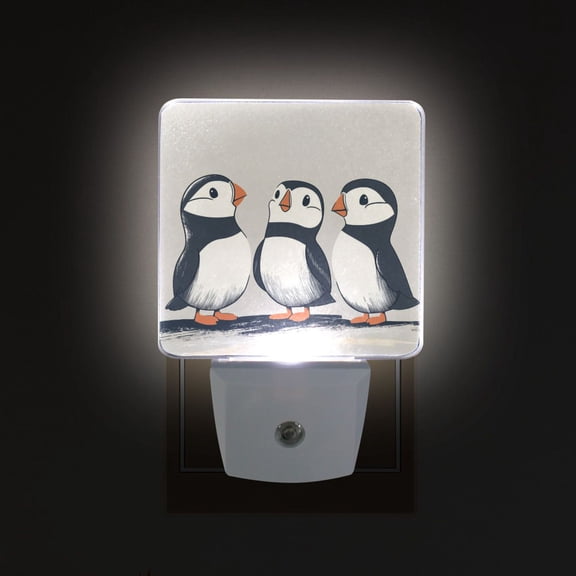 Yayeee LED Plug in Night Light for The Home with Auto Dusk to Dawn Light Sensors, 2 Pack, Cute Puffin