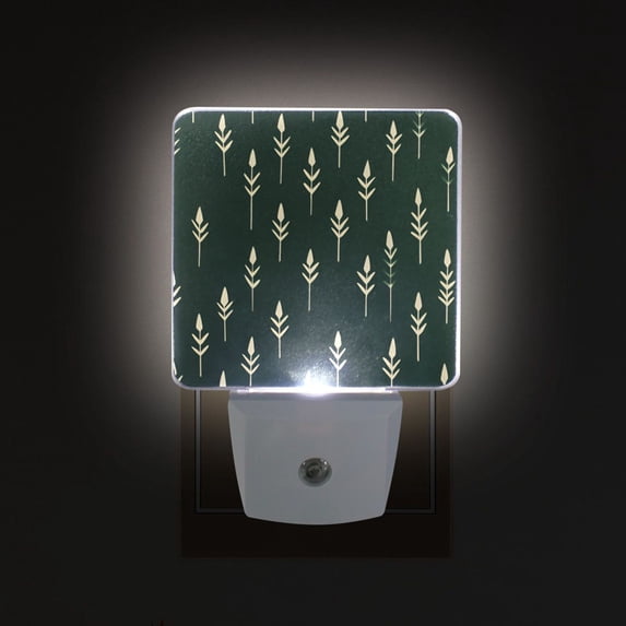 Yayeee LED Plug in Night Light for The Home with Auto Dusk to Dawn Light Sensors, 2 Pack, Dark Green Plants