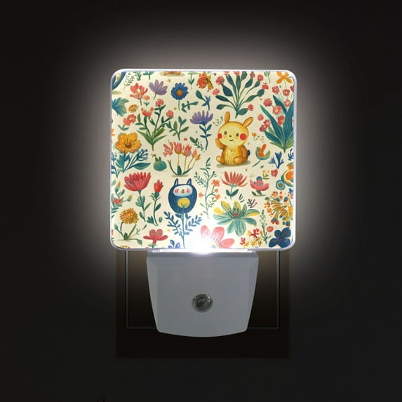 Yayeee LED Night Light for The Home Plug in With Light Sensors 2 Pack, Floral Animals