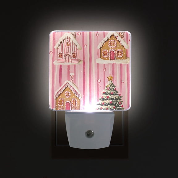 Yayeee LED Night Light for The Home Plug in With Light Sensors 2 Pack, Gingerbread Houses