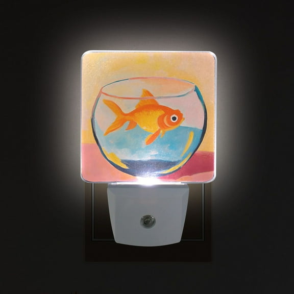 Yayeee LED Plug in Night Light for The Home with Auto Dusk to Dawn Light Sensors, 2 Pack, Goldfish