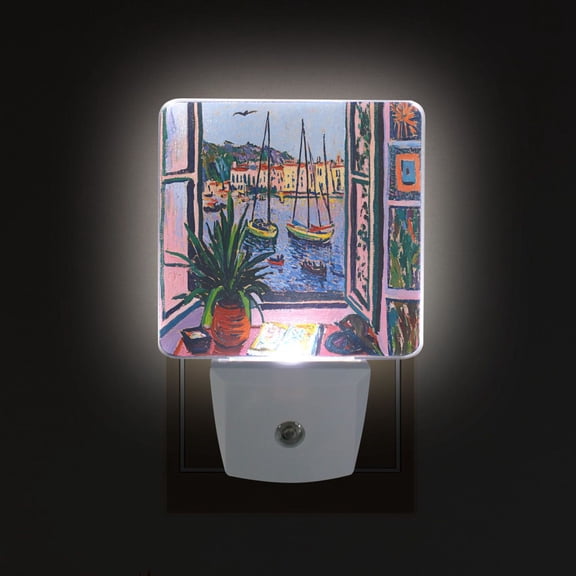 Yayeee LED Night Light for The Home Plug in With Light Sensors 2 Pack, Green Boat