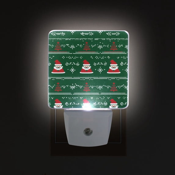 Yayeee LED Plug in Night Light for The Home with Auto Dusk to Dawn Light Sensors, 2 Pack, Green Christmas Trees