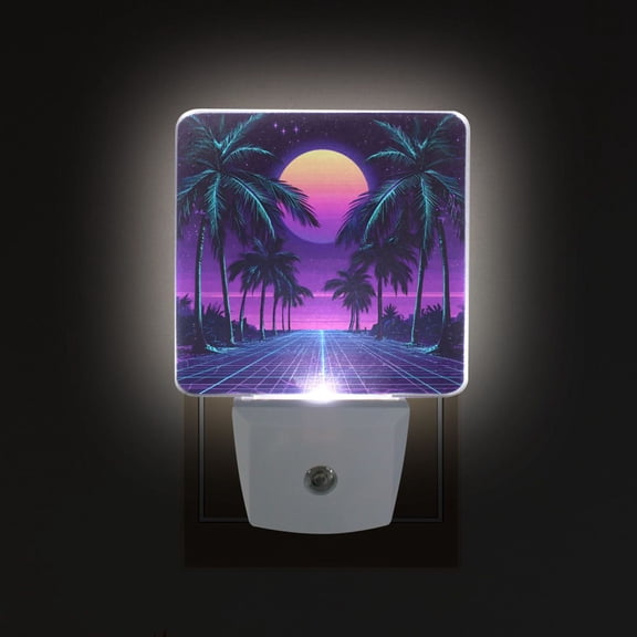 Yayeee LED Plug in Night Light for The Home with Auto Dusk to Dawn Light Sensors, 2 Pack, Green Digital Art