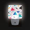 thumbnail image 1 of Yayeee LED Night Light for The Home Plug in With Light Sensors 2 Pack, Green Retro Triangles, 1 of 6
