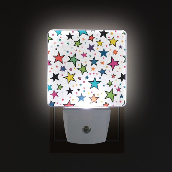 Yayeee LED Night Light for The Home Plug in With Light Sensors 2 Pack, Green Stars