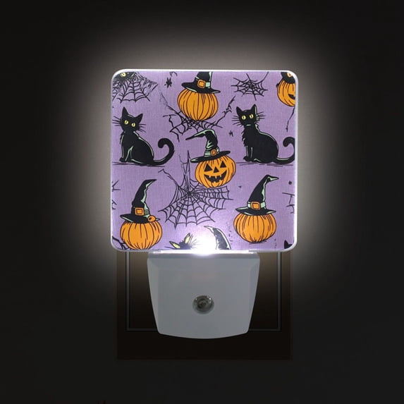 Yayeee LED Plug in Night Light for The Home with Auto Dusk to Dawn Light Sensors, 2 Pack, Halloween Pumpkin