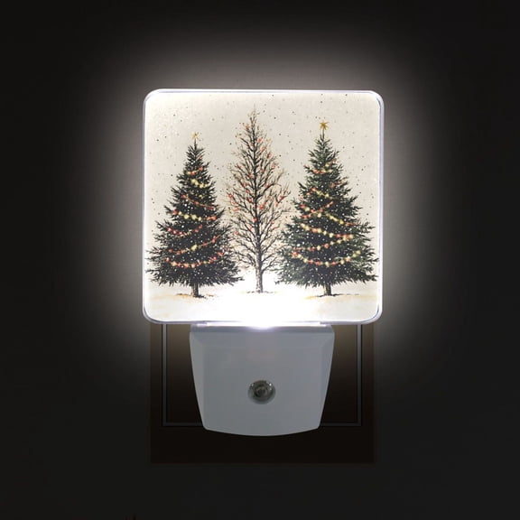 Yayeee LED Night Light for The Home Plug in With Light Sensors 2 Pack, Hand Drawn Christmas Stars