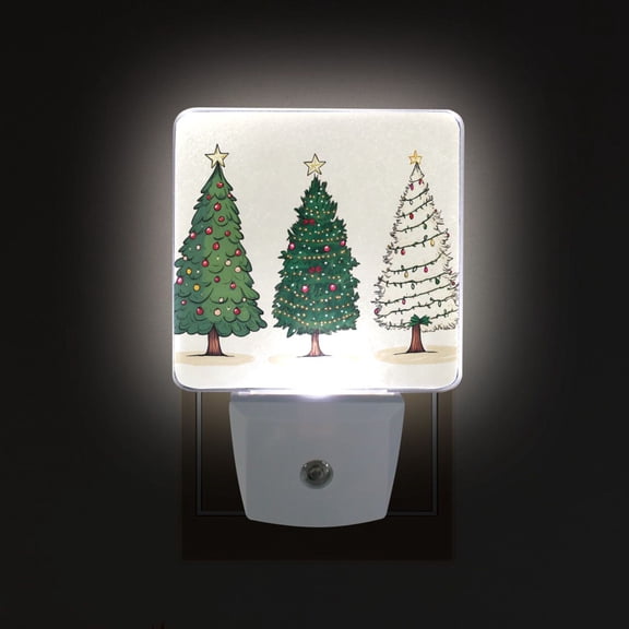Yayeee LED Plug in Night Light for The Home with Auto Dusk to Dawn Light Sensors, 2 Pack, Hand Drawn Christmas Stars