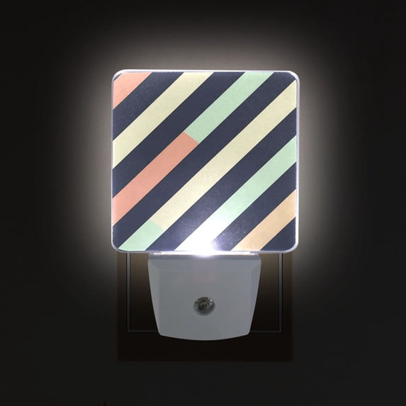 Yayeee LED Night Light for The Home Plug in With Light Sensors 2 Pack, Isometric Green