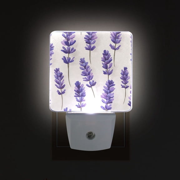 Yayeee LED Night Light for The Home Plug in With Light Sensors 2 Pack, Lavender Pattern