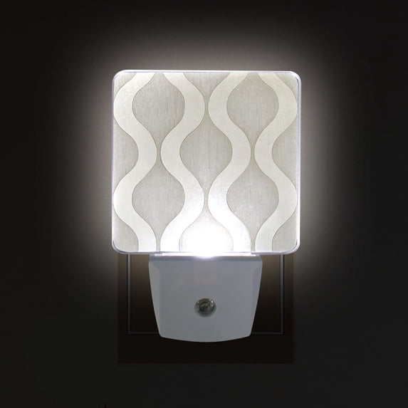 Yayeee LED Plug in Night Light for The Home with Auto Dusk to Dawn Light Sensors, 2 Pack, Light Gray Pattern