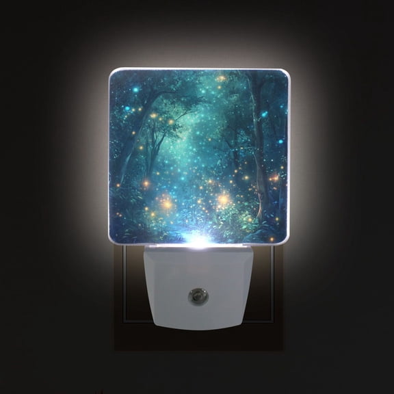 Yayeee LED Plug in Night Light for The Home with Auto Dusk to Dawn Light Sensors, 2 Pack, Magical Forest Glowing Lights