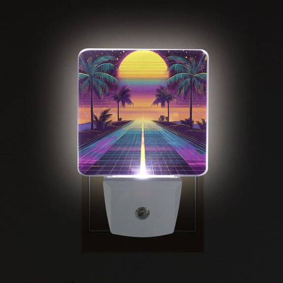 Yayeee LED Plug in Night Light for The Home with Auto Dusk to Dawn Light Sensors, 2 Pack, Neon Road