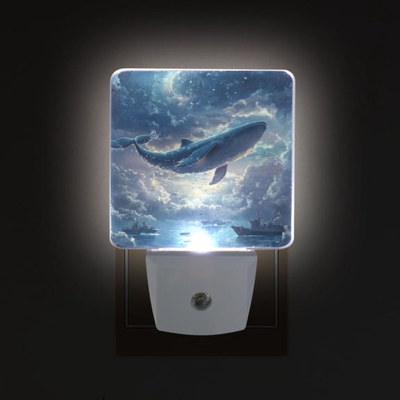Yayeee LED Night Light for The Home Plug in With Light Sensors 2 Pack, Night Floating Whale