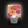 thumbnail image 1 of Yayeee LED Plug in Night Light for The Home with Auto Dusk to Dawn Light Sensors, 2 Pack, Orange Hand Drawn Floral, 1 of 6