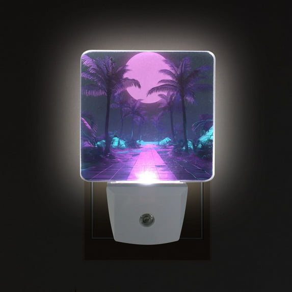 Yayeee LED Night Light for The Home Plug in With Light Sensors 2 Pack, Pink Neon Road