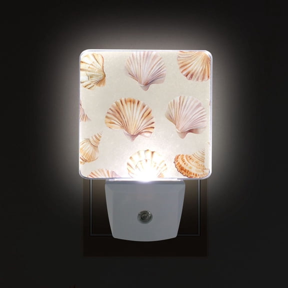 Yayeee LED Plug in Night Light for The Home with Auto Dusk to Dawn Light Sensors, 2 Pack, Pink Seashell