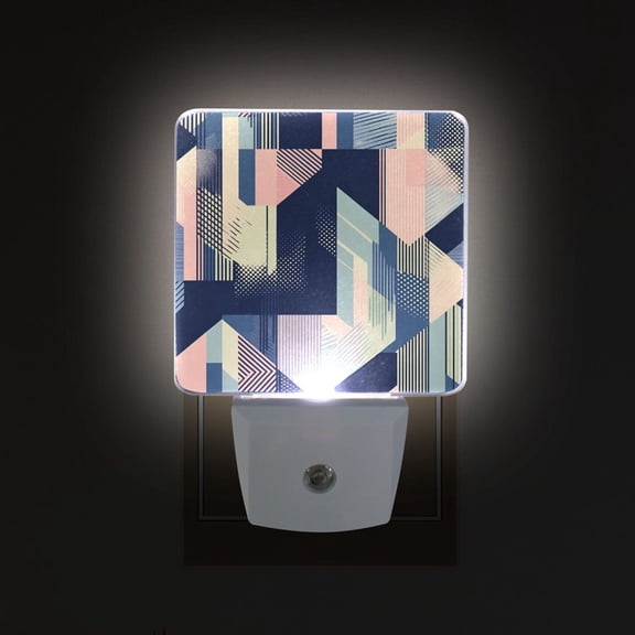 Yayeee LED Plug in Night Light for The Home with Auto Dusk to Dawn Light Sensors, 2 Pack, Pink Stripes