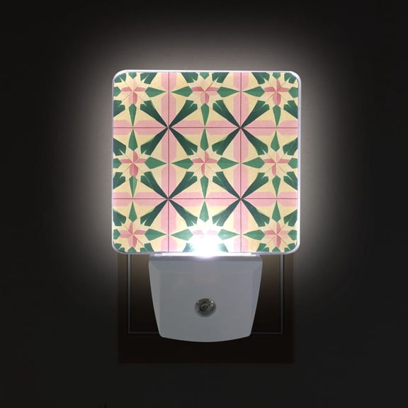 Yayeee LED Plug in Night Light for The Home with Auto Dusk to Dawn Light Sensors, 2 Pack, Pink Symmetrical Stars