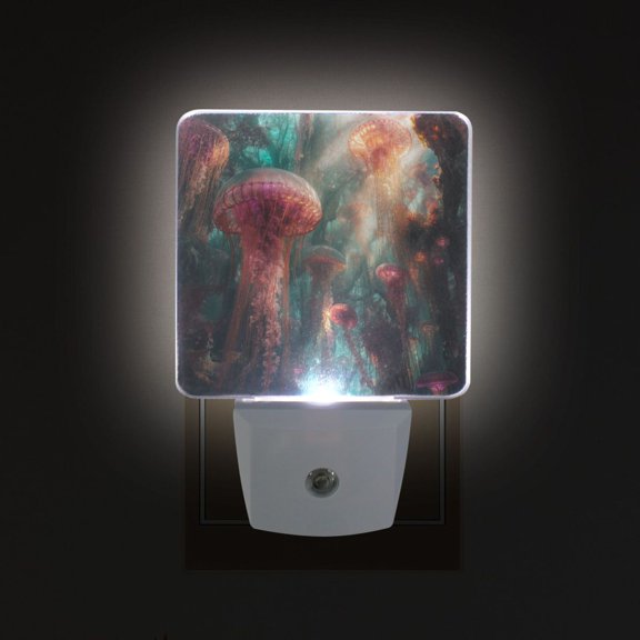 Yayeee LED Night Light for The Home Plug in With Light Sensors 2 Pack, Psychedelic Forest