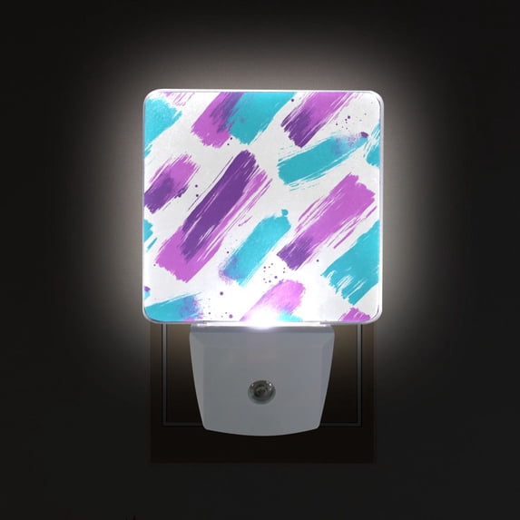 Yayeee LED Plug in Night Light for The Home with Auto Dusk to Dawn Light Sensors, 2 Pack, Purple Drawing