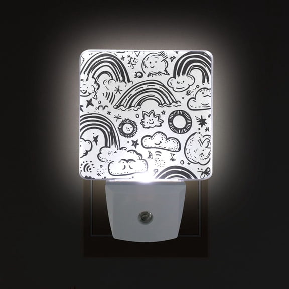 Yayeee LED Night Light for The Home Plug in With Light Sensors 2 Pack, Rainbows