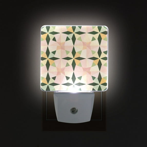 Yayeee LED Night Light for The Home Plug in With Light Sensors 2 Pack, Retro Black Stars