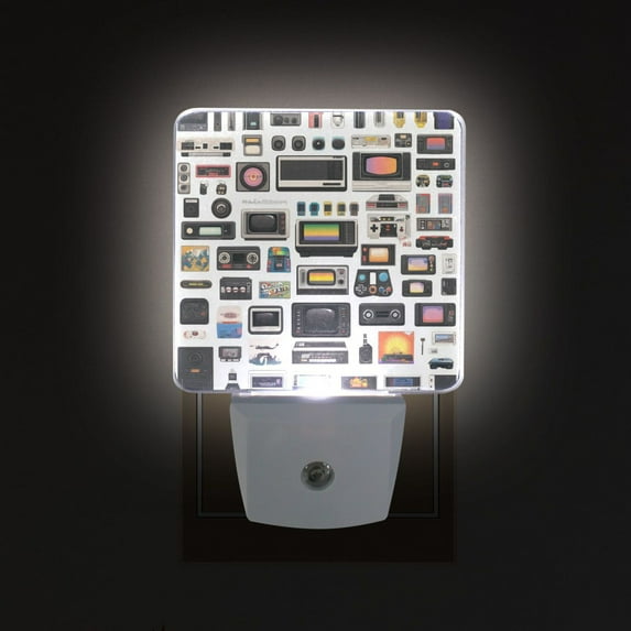Yayeee LED Night Light for The Home Plug in With Light Sensors 2 Pack, Retro Collection Pattern