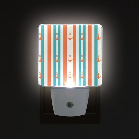 Yayeee LED Night Light for The Home Plug in With Light Sensors 2 Pack, Simple Nautical Pattern