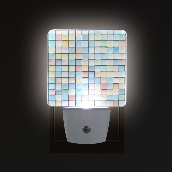 Yayeee LED Plug in Night Light for The Home with Auto Dusk to Dawn Light Sensors, 2 Pack, Small Pastel Pattern