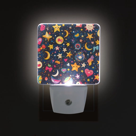 Yayeee LED Plug in Night Light for The Home with Auto Dusk to Dawn Light Sensors, 2 Pack, Small Space Pattern