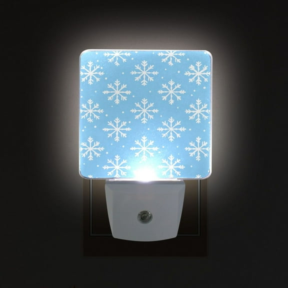 Yayeee LED Night Light for The Home Plug in With Light Sensors 2 Pack, Snowflake Pattern