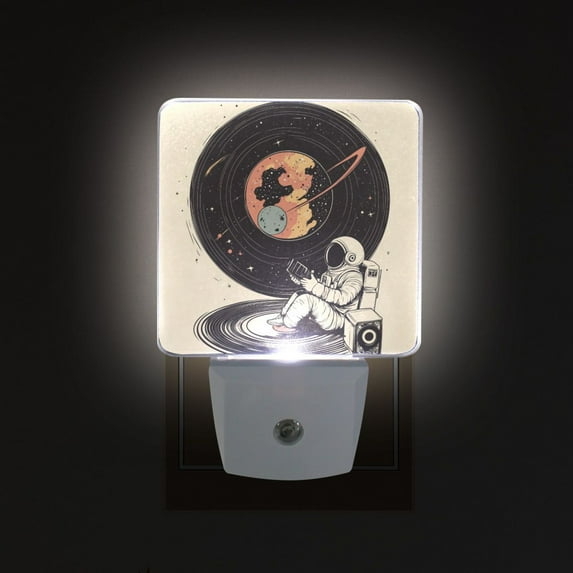 Yayeee LED Night Light for The Home Plug in With Light Sensors 2 Pack, Space Record