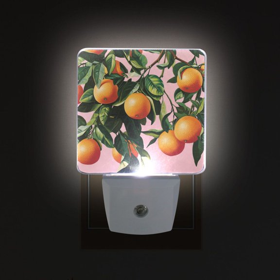 Yayeee LED Night Light for The Home Plug in With Light Sensors 2 Pack, Vibrant Oranges