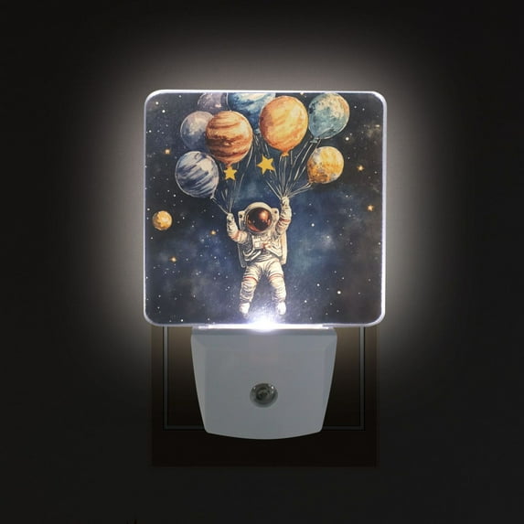 Yayeee LED Night Light for The Home Plug in With Light Sensors 2 Pack, Watercolor Astronaut