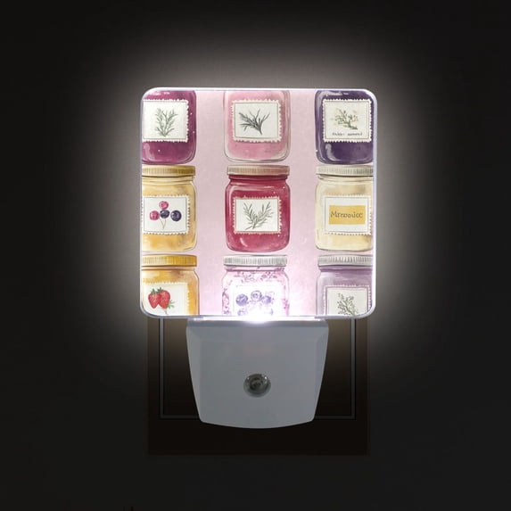 Yayeee LED Plug in Night Light for The Home with Auto Dusk to Dawn Light Sensors, 2 Pack, Watercolor Jar
