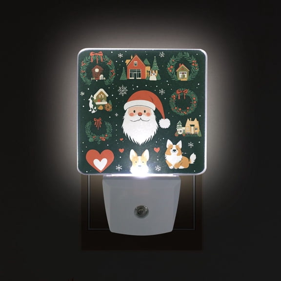 Yayeee LED Night Light for The Home Plug in With Light Sensors 2 Pack, Whimsical Christmas
