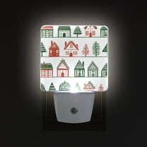 Yayeee LED Night Light for The Home Plug in With Light Sensors 2 Pack, White Christmas House