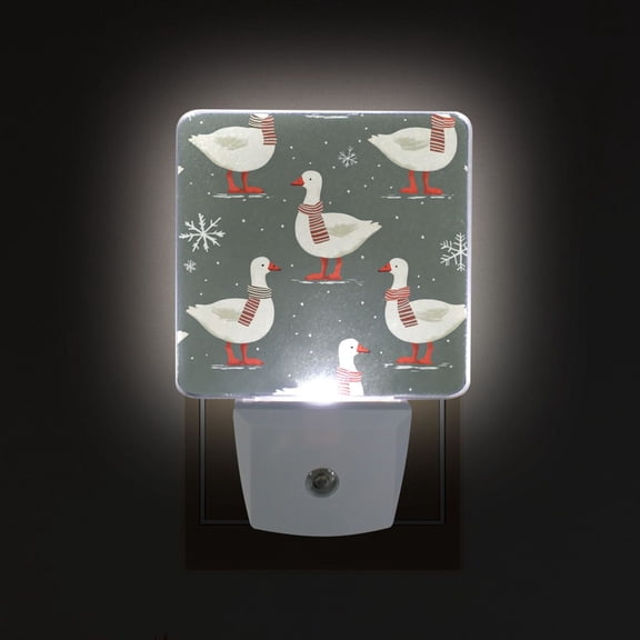 Yayeee LED Plug in Night Light for The Home with Auto Dusk to Dawn Light Sensors, 2 Pack, Winter Goose