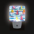 thumbnail image 1 of Yayeee LED Plug in Night Light for The Home with Auto Dusk to Dawn Light Sensors, 2 Pack, Yellow Hand Drawn Sailboats, 1 of 6