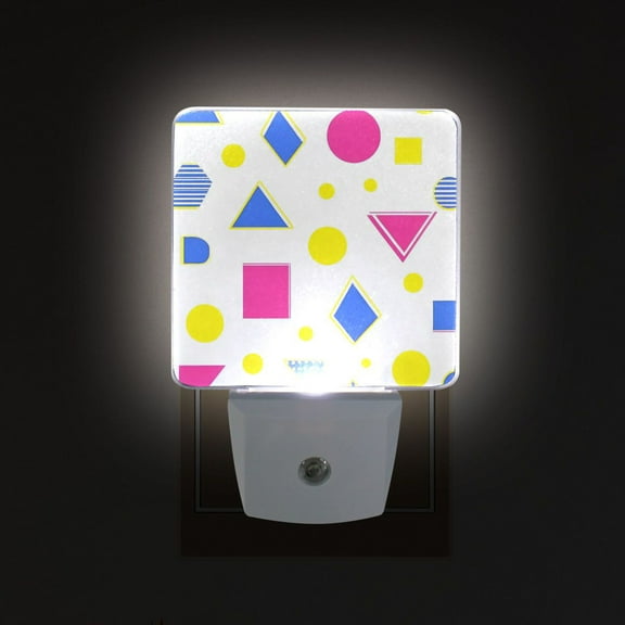 Yayeee LED Night Light for The Home Plug in With Light Sensors 2 Pack, Yellow Retro Round