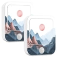 thumbnail image 1 of Yayeee 2-Pack Plug in LED Night Lights with Light Sensors Motion Detectors, Art Mountain and Sun Pattern, 1 of 7