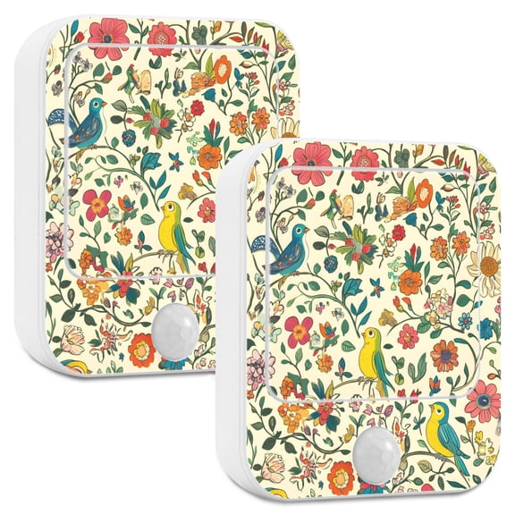 Yayeee 2-Pack Plug in LED Night Lights with Light Sensors Motion Detectors, Beige Cartoon Animals