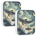 thumbnail image 1 of Yayeee 2-Pack Plug in LED Night Lights with Light Sensors Motion Detectors, Beige Floating Whale, 1 of 7